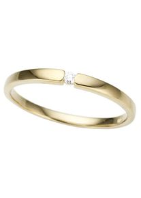 Spannring Firetti "Schmuck Geschenk Gold 333 Damenring Verlobungsring Goldring Solit&auml;r" Gr. 18, gold (gelbgoldfarben), Fingerringe, Damen, 18, 0,03 P2 = erkennbare Einschl&uuml;sse, Diamanten Gelbgold 333, 2mm, Diamanten, Gelbgold 333, Spannring, mit Brillant