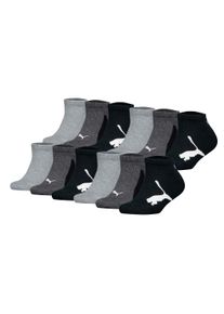 Sneakersocken Puma "Socken BWT Sneaker 12P 12er Pack", M&auml;dchen, Gr. 31-34, bunt (schwarz, grau), Obermaterial: 66% Baumwolle CO. 18% Polyamid PA. 14% Polyester PES. 2% Elasthan EL., Socken Sneakersocken
