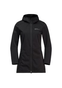 Softshellmantel Jack Wolfskin "WINDHAIN COAT W", Damen, Gr. L (42/44), schwarz, Hauptmaterial: 100% Polyester, M&auml;ntel Softshellmantel