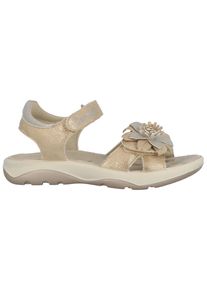 Sandale Lurchi "Flora", M&auml;dchen, Gr. 27, gold (goldfarben), Lederimitat, Glitzer, gl&auml;nzend, festlich, Schuhe Sandale, Sandalette mit Blumenverzierung, Gr&ouml;&szlig;enschablone zum Download