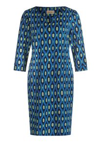 Bodykleid Cartoon "Casual-Kleid mit Muster", Damen, Gr. 34, EURO, bunt (blau, gr&uuml;n), Obermaterial: 95% Polyester PES. 5% Elasthan EL., Kleider Bodykleid