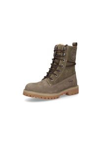 Schn&uuml;rstiefel Dockers by Gerli, Damen, Gr. 38, gr&uuml;n (khaki), Nubukleder, Schuhe Schn&uuml;rstiefel, Boots, Casual Boots mit modischen Schn&uuml;rsenkeln