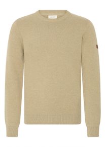 Strickfleece-Pullover Blend "Strickpullover BHFintano", Herren, Gr. L, beige (crockery), Obermaterial: 70% Baumwolle CO recyc.. 30% Polyester Pol. recyc.., Pullover Strickfleece-Pullover