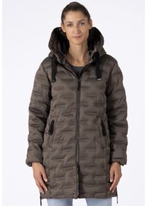 Steppjacke LPO "MARA II LONG", Damen, Gr. 36 (S), braun, 100% Polyester, mit Gummizug, Jacken Steppjacke, auch in Gro&szlig;en Gr&ouml;&szlig;en erh&auml;ltlich
