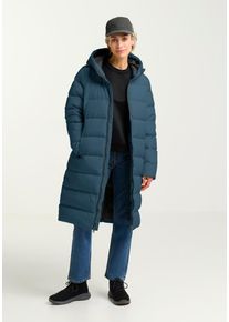 Daunenmantel Jack Wolfskin "FROZEN PALACE COAT W RDS", Damen, Gr. XXL, blau (aluminium blau), Obermaterial: 100% Polyester. Futter: 100% Polyester. Wattierung: 90% Entendaune, 10% Federn, hoch geschlossener Ausschnitt, M&auml;ntel Daunenmantel, mit Entendaunen- und Federf&uuml;llung, mit individuell anpassbarer Kapuze