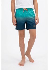 Badeshorts Trollkids "KIDS HAUKLAND SHORTS", Kinder, Gr. 140, N-Gr, aquamarine gr&uuml;n, midnight forest, Web, Polyester, Farbverlauf, kontrastfarbene Details, Badehosen Badeshorts, f&uuml;r Kinder und Jugendliche, sportlicher Schnitt, bequemer Sitz