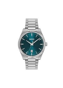 Quarzuhr BOSS "CHESWICK", silberfarben, blau, Armbanduhren, Herren, Quarzuhr, Armbanduhr, Herrenuhr, Edelstahlarmband, analog, Tag