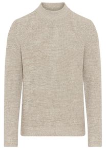 JOOP! Strickpullover JOOP JEANS "Orlinor", Herren, Gr. L, beige (medium beige), Strick, Obermaterial: 50% Baumwolle, 50% Wolle, unifarben, regular fit normal, Rundhals, eingesetzt gerader Abschluss, Pullover Strickpullover, mit Stehkragen