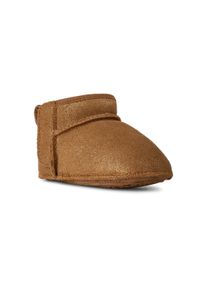UGG Australia Krabbelschuh UGG "Classic Ultra Mini Dazzle", M&auml;dchen, Gr. 2/3 (18), chestnut, Veloursleder, Schuhe Krabbelschuh, Babyschuh, Schneestiefel mit Klettverschluss