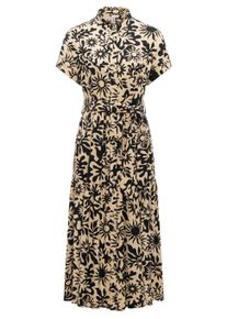A-Linien-Kleid Ragwear "A-Linien-Kleid Liora Print", Damen, Gr. XS, N-Gr, beige (sand), Obermaterial: 100% Viskose CV., Kleider A-Linien-Kleid