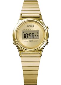 Chronograph CASIO VINTAGE, gold (goldfarben, gelbgoldfarben), Armbanduhren, Damen, Chronograph, Quarzuhr, Armbanduhr, Damenuhr, Edelstahlarmband,digital,Stoppfunktion