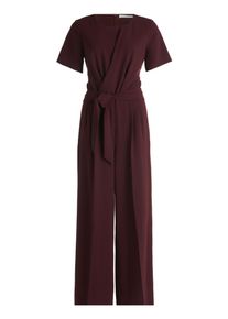 BETTY & CO Jumpsuit BETTY & CO "Jumpsuit mit Bindeg&uuml;rtel", Damen, Gr. 38, EURO, lila (schwarz aubergine), Obermaterial: 100% Polyester PES., Overalls Jumpsuit
