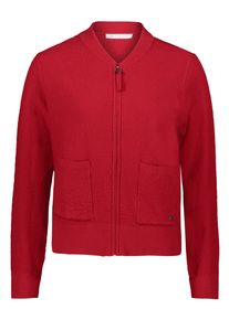 BETTY & CO Cardigan BETTY & CO "Strick-Cardigan mit Rei&szlig;verschluss", Damen, Gr. 40, rot (dunkelrot), Obermaterial: 50% Viskose CV. 30% Polyester PES. 20% Polyamid PA., Strickjacken Cardigan