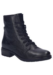 Schn&uuml;rstiefelette Josef Seibel "Kate 17", Damen, Gr. 39, schwarz, Leder, Schuhe Schn&uuml;rstiefelette, Stiefelette, Boots, Kurzstiefel mit modischem Blockabsatz
