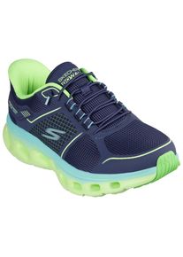 Slip-On Sneaker Skechers "GO WALK GLIDE-STEP 2.0-ELEKTRA", Damen, Gr. 35, bunt (navy, limette), Synthetik, Textil, kontrastfarbene Details, Schuhe Slip-On Sneaker, Freizeitschuh, Sportschuh mit integrierter Slip-ins Funktion