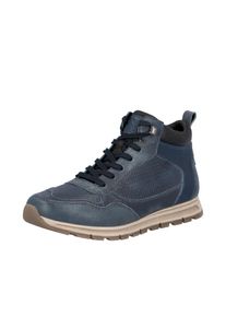 Sneakerboots Rieker, Herren, Gr. 47, blau (dunkelblau), Glattleder, Veloursleder, Schuhe Sneakerboots, Schn&uuml;rboots, High Top Sneaker, Schn&uuml;rschuh mit Innenrei&szlig;verschluss
