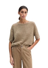 Marc O'Polo Kurzarmpullover MARC O'POLO, Damen, Gr. S, earthy taupe, Strick, Obermaterial: 70% Baumwolle, 30% Polyester, loose fit normal, Rundhals, B&uuml;ndchen, Pullover Kurzarmpullover, loose aus Organic Cotton-Mix