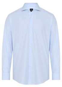 Businesshemd BOSS, Damen, Gr. 42, N-Gr, light, pastel blau450, Web, Obermaterial: 100% Baumwolle, unifarben, regular fit normal, Rundhals, 2-Knopf-Manschette mit Schlitz, Hemden Businesshemd, Kentkragen, Regular Fit, Baumwollmischung