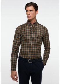 Langarmhemd Eterna "SLIM FIT", Damen, Gr. 46, Normalgr&ouml;&szlig;en, schwarz, Flanell, 52% Baumwolle, 10% Schurwolle, 38% Lyocell, schmal, Manschette, Hemden Langarmhemd, EASY IRON (b&uuml;gelleicht)