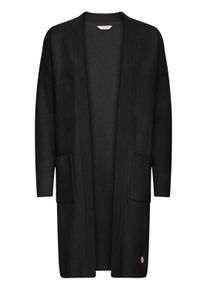 Strickjacke oxmo "Strickjacke OXFina", Damen, Gr. S, schwarz (true schwarz), Obermaterial: 70% Baumwolle CO recyc.. 30% Polyester Pol. recyc.., Strickjacken Strickjacke