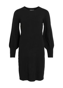 Strickkleid Vila "VIKERRY O-NECK KNIT DRESS - NOOS", Damen, Gr. XS, N-Gr, schwarz (schwarz beauty), Strick, Obermaterial: 53% Polyester, 30% Viskose, 17% Polyamid, unifarben, regular fit knielang, Rundhals, Kleider Strickkleid, Materialmix, regular fit