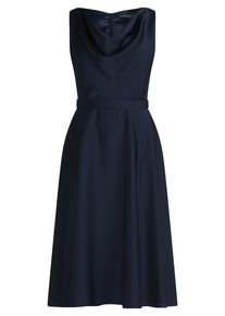 Cocktailkleid Vera Mont "Cocktailkleid mit Wasserfallausschnitt", Damen, Gr. 36, EURO, blau (night sky), 100% Polyester PES., Kleider Cocktailkleid