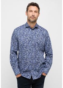 Langarmhemd Eterna "COMFORT FIT", Damen, Gr. 43, verk&uuml;rzte &Auml;rmell&auml;ngen, blau, Twill, 100% cotton, normal, Manschette, Hemden Langarmhemd, NON IRON (b&uuml;gelfrei)