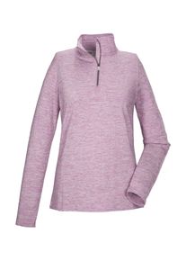 Langarmshirt Killtec "KSW 121 WMN FLX SHRT", Damen, Gr. 46, violett, Obermaterial: 90% Polyester, 10% Elasthan, ohne Ausschnitt, Shirts Langarmshirt, Melange Funktionsshirt mit Stehkragen, Rei&szlig;verschluss und Kinnschutz