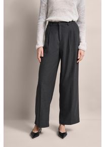 Stoffhose Bugatti, Damen, Gr. 46, Normalgr&ouml;&szlig;en, grau (dunkelgrau), 64% Polyester, 34% Viskose, 2% Elasthan, unifarben, normal, Hosen Stoffhose, mit Eingrifftaschen