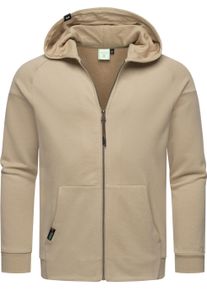 Kapuzensweatjacke Ragwear "Kapuzensweatjacke Zenway", Herren, Gr. L, beige (sand), Obermaterial: 70% Baumwolle CO. 30% Polyester PES., Sweatjacken Kapuzensweatjacke