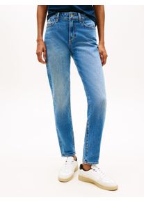 Slim-fit-Jeans Tommy Jeans "MR SLIM", Damen, Gr. 29, L&auml;nge 30, denim medium, Denim/Jeans, Obermaterial: 99% Baumwolle, 1% Elasthan, unifarben, slim fit lang, Jeans Slim-fit-Jeans, Mid Rise, 5-Pocket-Style