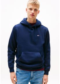 Hoodie Tommy Jeans "TJM REGULAR FLAG", Herren, Gr. XL, blau (schwarz night navy), Sweatware, Obermaterial: 80% Baumwolle, 20% Polyester, unifarben, regular fit, breiter Bund, Sweatshirts Hoodie, mit bestickten Markenlogo auf Brusth&ouml;he