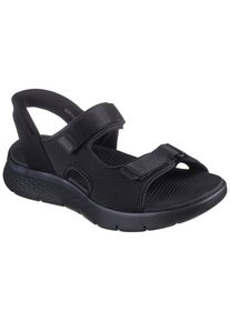 Sandale Skechers "GO WALK FLEX SANDAL-EASY ENTRY", Damen, Gr. 41, schwarz, Textil, Schuhe Sandale, Sommerschuh, Sandalette, Slip-In mit atmungsaktiver Goga Mat Sohle