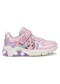 Sneaker Geox "J FADINLIGHT GIRL Blinkschuh", M&auml;dchen, Gr. 35, pink (pink, lila), Synthetik, Textil, Schuhe Sneaker, Disney Schuh, Klettschuh, Frozen Sneaker mit Blinkfunktion