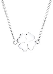 Kette mit Anh&auml;nger Elli "Halskette Anh&auml;nger Kleeblatt Gl&uuml;ck 925 Silber" Gr. 40, silber, Halsketten, Damen, ohne Stein, Silber 925 (Sterlingsilber), Kette mit Anh&auml;nger