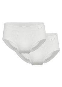 Slip Ammann "Slip Slips Doppelripp 2er Pack", Herren, Gr. M, wei&szlig;, Obermaterial: 100% Baumwolle CO., Unterhosen Slip