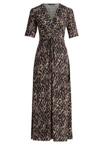 Maxikleid Betty Barclay "Maxikleid mit Raffung", Damen, Gr. 44, EURO, blau (dunkelblau, braun), 94% Polyester PES. 6% Elasthan EL., Kleider Maxikleid