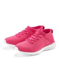 Sneaker Lascana "Slipper, Halbschuh, Turnschuhe, Slip-On-Sneaker, bequem", Damen, Gr. 36, pink (magenta), Obermaterial: 100% Textilmaterial. Decksohle: 100% Textilmaterial. Futter: 100% Textilmaterial. Laufsohle: 100% Synthetik, unifarben, Basic, Schuhe Sneaker, zum Reinschl&uuml;pfen mit elastischen Schn&uuml;rb&auml;ndern ultraleicht VEGAN
