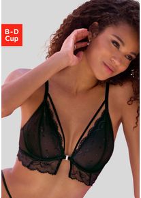 B&uuml;gel-BH Lascana, Damen, Gr. 85, Cup B, schwarz, Spitze, Obermaterial: 90% Polyamid, 10% Elasthan, BHs B&uuml;gel-BH, mit praktischem Vorderverschluss, sexy Dessous
