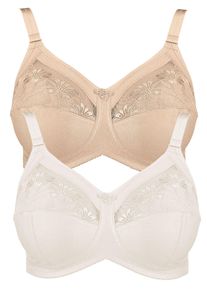 Entlastungs-BH Anita "2er Pack Komfort BH ohne B&uuml;gel Safina", Damen, Gr. 85, Cup C, bunt (crystal sand), Obermaterial: 50% Polyamid PA. 25% Polyester PES. 10% Elasthan EL. 10% Viskose CV. 5% Baumwolle CO., BHs Entlastungs-BH