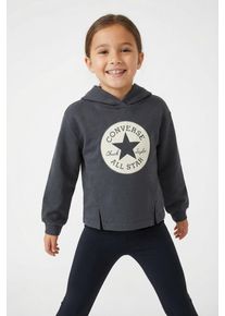 Kapuzensweatshirt Converse "CNVG FRENCH TERRY BOXY HOODIE", M&auml;dchen, Gr. 128/134 (M), schwarz matter, Obermaterial: 60% Baumwolle, 40% Polyester, Sweatshirts Kapuzensweatshirt, f&uuml;r Kinder und Jugendliche, sportlicher Stil