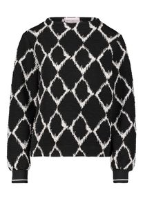 Sweatshirt Betty Barclay "Sweatshirt mit Rippb&uuml;ndchen", Damen, Gr. 38, schwarz (schwarz, beige), Obermaterial: 66% Polyester PES. 20% Viskose CV. 12% Baumwolle CO. 2% Elasthan EL., Sweatshirts Sweatshirt