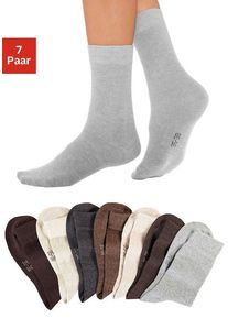 Basicsocken Lavana, Damen, Gr. 35-38, braun, Baumwolle, Elasthan, Polyamid, melange, elastisch, Socken Basicsocken, mit druckfreiem B&uuml;ndchen, Topseller
