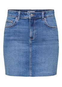 Jeansrock Only "ONLLOLA REG SHORT RW SKIRT DNM", Damen, Gr. XS, medium blau denim, Denim/Jeans, Obermaterial: 99% Baumwolle, 1% Elasthan, unifarben, kurz, R&ouml;cke Jeansrock, Baumwollmischung, Regular Waist
