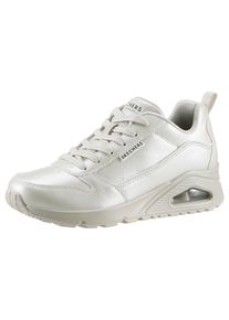 Sneaker Skechers "UNO-GALACTIC GAL", Damen, Gr. 37, wei&szlig; (sanftes wei&szlig;), Lederimitat, metallic, schimmernd, Schuhe Sneaker, Freizeitschuh, Keilsneaker, Schn&uuml;rschuh mit Skech Air Ausstattung