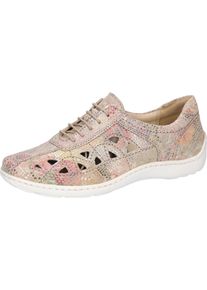 Waldl&auml;ufer Schn&uuml;rschuh WALDL&Auml;UFER "HENNI", Damen, Gr. 4,5 (37,5), ros&eacute; multicolor, Veloursleder, mehrfarbig, metallic, Basic, Schuhe Schn&uuml;rschuh, Freizeitsneaker, Halbschuh, Bequemschuhm, Komfortweite H (= sehr weit)