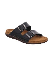 Pantolette Rohde "Rodigo-D", Damen, Gr. 39, schwarz, Leder, unifarben, Schuhe Pantolette, Sommerschuh, Schlappen, Hausschuh mit Schnallenverschl&uuml;sse