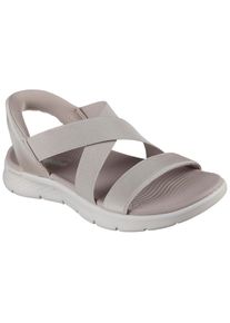Sandale Skechers "GO WALK FLEX SANDAL-GLIMMER UP", Damen, Gr. 38, taupe, Textil, Glitzer, Schuhe Sandale, Sommerschuh, Schlupfschuh mit Goga Mat Foatbed
