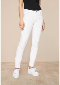 Skinny-fit-Jeans Tamaris, Damen, Gr. 46, N-Gr, wei&szlig;, Denim/Jeans, Obermaterial: 98% Baumwolle, 2% Elasthan, skinny fit lang, Jeans Skinny-fit-Jeans, schmale Beinweite, mit G&uuml;rtelschlaufenbund, mit Metallrei&szlig;verschluss, Topseller