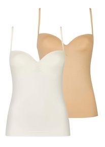 BH-Hemd Nina von C. "2er Pack BH Hemdchen Secret", Damen, Gr. 85, Cup C, bunt (caramel champagner), Obermaterial: 95% Polyamid PA. 5% Elasthan EL., BHs BH-Hemd